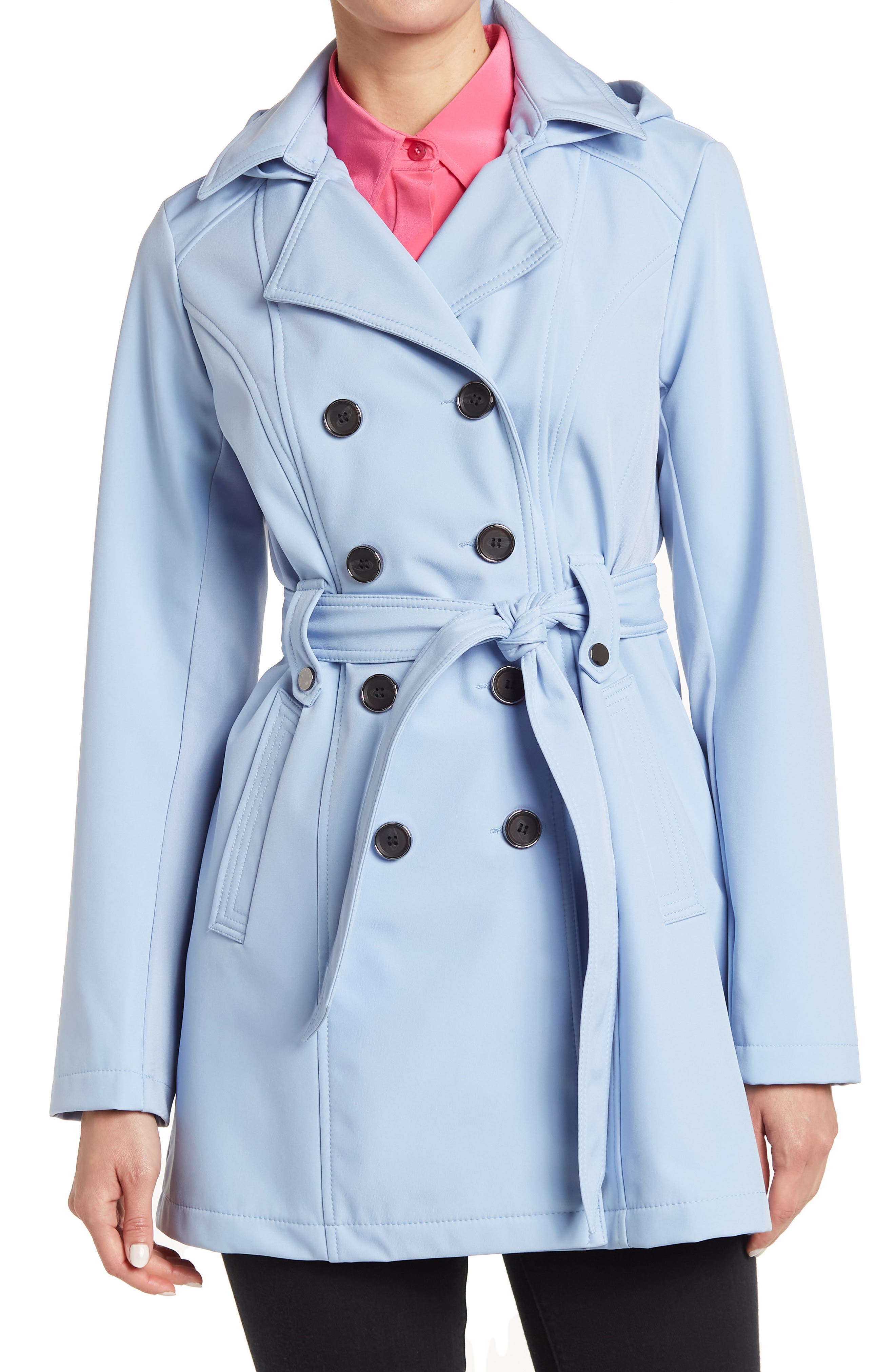 Warehouse Blue Crepe Military Princess Coat Pea Slim Trench Jacket Mac 6 to 18